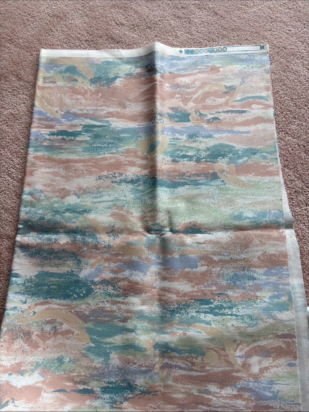 Abstract Watercolor Fabric in Soft Pastels for DIY Project